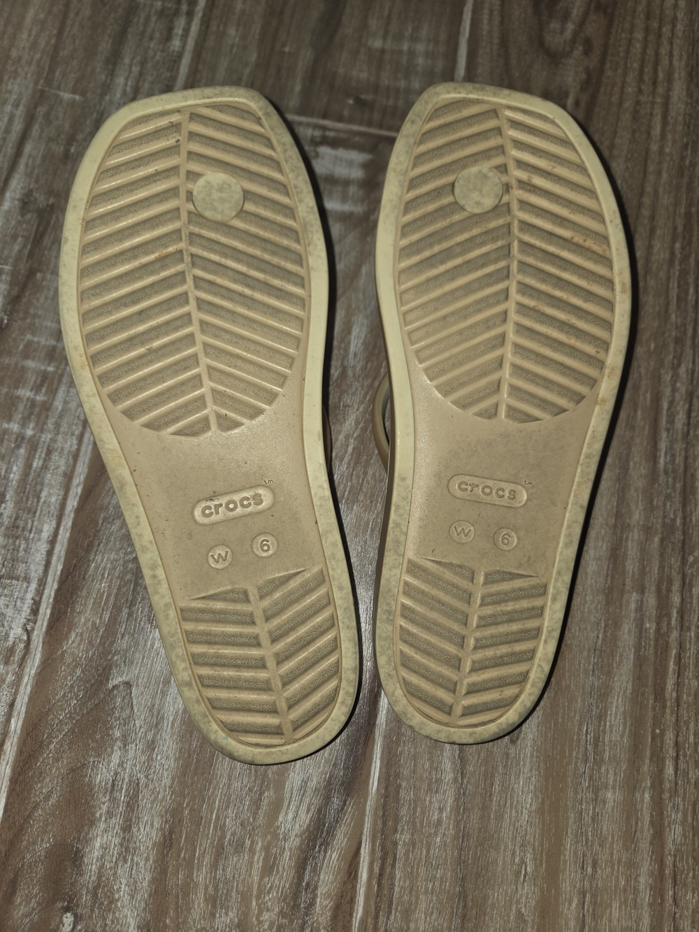 Crocs Women’s Gold Strappy Slide Sandals - Picture 2 of 2